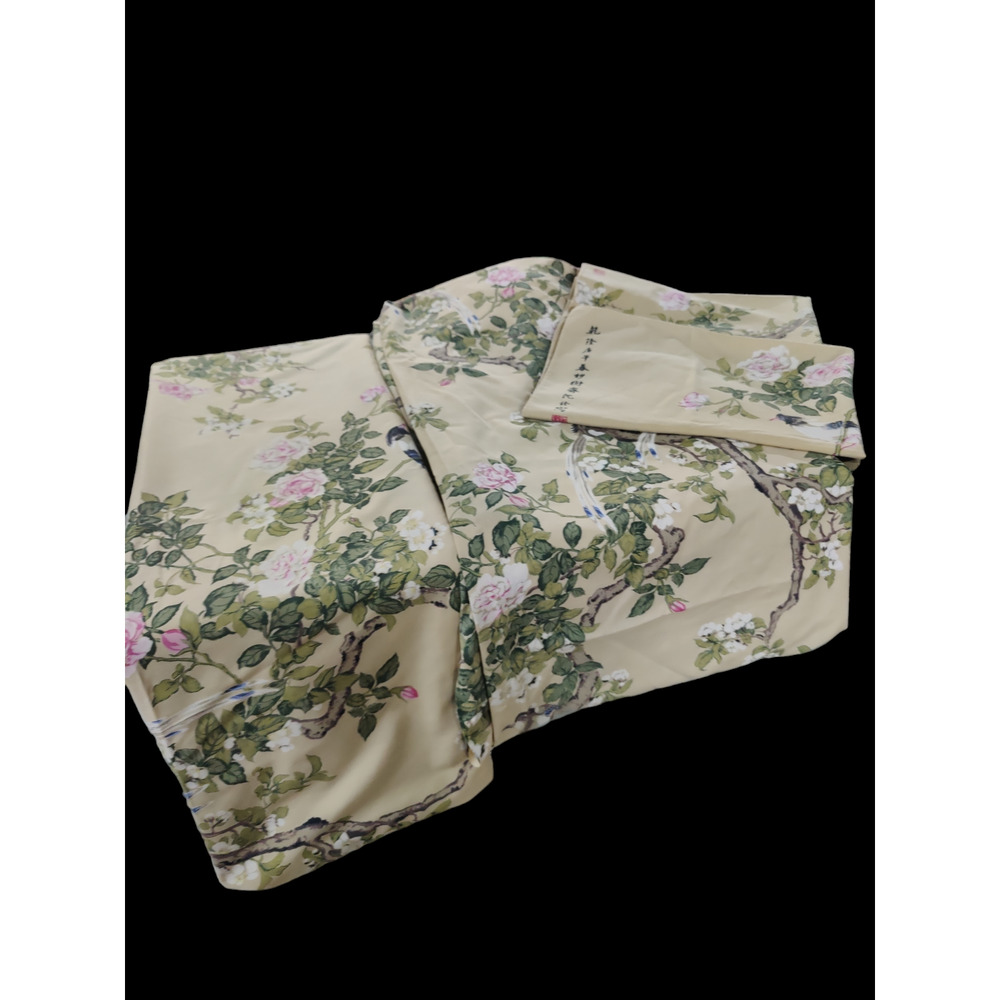 Vintage Spring maid Double bed sheet set-made in the USA Oriental garden print
